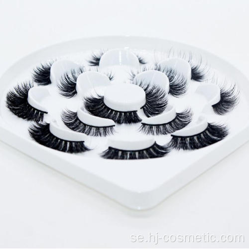 Partihandel 7 Par 3D Mink False Eyelashes With Flower Trays Packaging